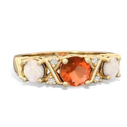 Fire Opal Hugs And Kisses 14K Yellow Gold ring R5016