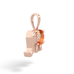 Fire Opal Elephant 14K Rose Gold pendant P2555