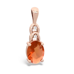 Fire Opal Links 14K Rose Gold pendant P4032