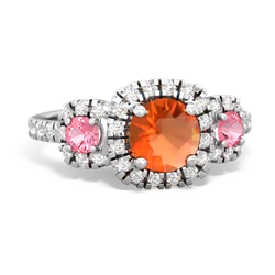 Fire Opal Regal Halo 14K White Gold ring R5350