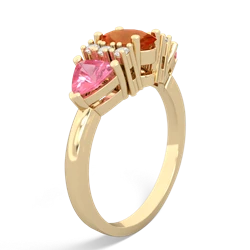 Fire Opal Antique Style Three Stone 14K Yellow Gold ring R2186