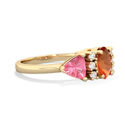 Fire Opal Antique Style Three Stone 14K Yellow Gold ring R2186