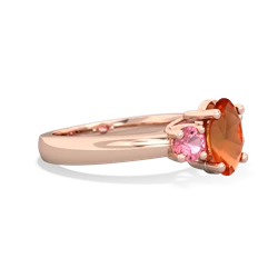 Fire Opal Three Stone Oval Trellis 14K Rose Gold ring R4024