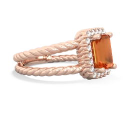 Fire Opal Rope Split Band 14K Rose Gold ring R2628