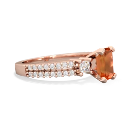 Fire Opal Classic 7X5mm Emerald-Cut Engagement 14K Rose Gold ring R26437EM