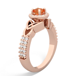 Fire Opal Celtic Knot Halo 14K Rose Gold ring R26445RH