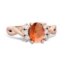 Fire Opal Victorian Twist 14K Rose Gold ring R2497