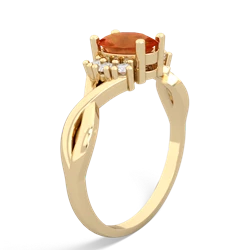 Fire Opal Victorian Twist 14K Yellow Gold ring R2497