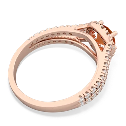 Fire Opal Pave Halo 14K Rose Gold ring R5490