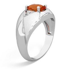 Fire Opal Men's Crossroads 14K White Gold ring R0361