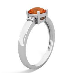 Fire Opal Simply Elegant Cushion 14K White Gold ring R2489