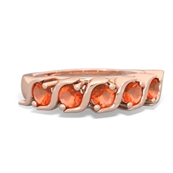 Fire Opal Anniversary Band 14K Rose Gold ring R2089