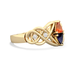 Fire Opal Keepsake Celtic Knot 14K Yellow Gold ring R5300