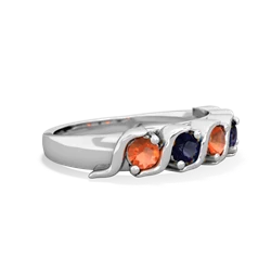 Fire Opal Anniversary Band 14K White Gold ring R2089