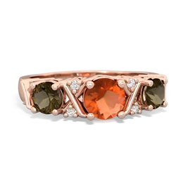 Fire Opal Hugs And Kisses 14K Rose Gold ring R5016