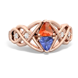 Fire Opal Keepsake Celtic Knot 14K Rose Gold ring R5300