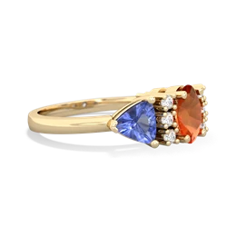 Fire Opal Antique Style Three Stone 14K Yellow Gold ring R2186