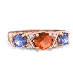 Fire Opal Hugs And Kisses 14K Rose Gold ring R5016