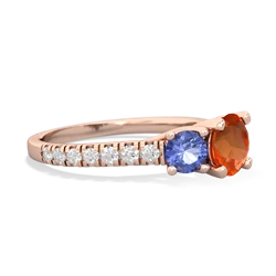 Fire Opal Pave Trellis 14K Rose Gold ring R5500