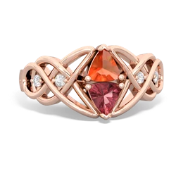 Fire Opal Keepsake Celtic Knot 14K Rose Gold ring R5300