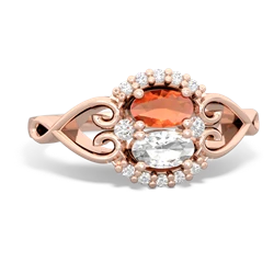 Fire Opal Love Nest 14K Rose Gold ring R5860