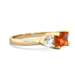 Fire Opal Three Stone 14K Yellow Gold ring R5235