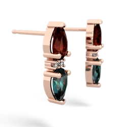 Garnet Bowtie Drop 14K Rose Gold earrings E0865