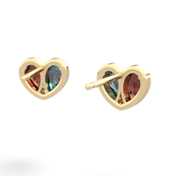 Garnet 'Our Heart' 14K Yellow Gold earrings E5072