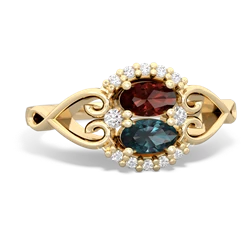 Garnet Love Nest 14K Yellow Gold ring R5860