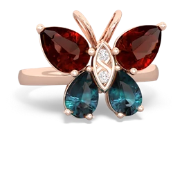 Garnet Butterfly 14K Rose Gold ring R2215