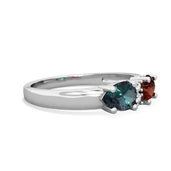 Garnet Pear Bowtie 14K White Gold ring R0865