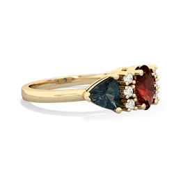 Garnet Antique Style Three Stone 14K Yellow Gold ring R2186