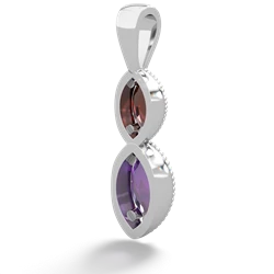 Garnet Antique-Style Halo 14K White Gold pendant P5700