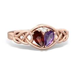 Garnet Celtic Love Knot 14K Rose Gold ring R5420