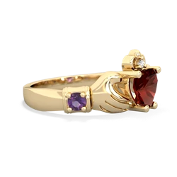 Garnet Claddagh Keepsake 14K Yellow Gold ring R5245