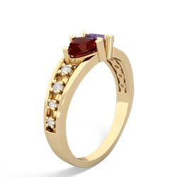 Garnet Heart To Heart 14K Yellow Gold ring R3342