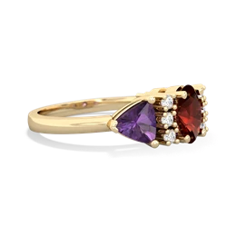 Garnet Antique Style Three Stone 14K Yellow Gold ring R2186