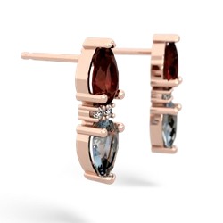 Garnet Bowtie Drop 14K Rose Gold earrings E0865