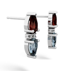 Garnet Bowtie Drop 14K White Gold earrings E0865