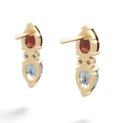 Garnet Bowtie Drop 14K Yellow Gold earrings E0865