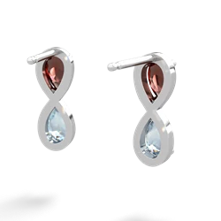 Garnet Infinity 14K White Gold earrings E5050