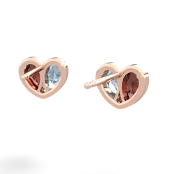 Garnet 'Our Heart' 14K Rose Gold earrings E5072