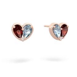 Garnet 'Our Heart' 14K Rose Gold earrings E5072