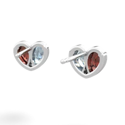 Garnet 'Our Heart' 14K White Gold earrings E5072