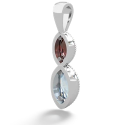 Garnet Antique-Style Halo 14K White Gold pendant P5700