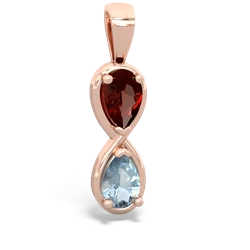 Garnet Infinity 14K Rose Gold pendant P5050