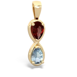 Garnet Infinity 14K Yellow Gold pendant P5050