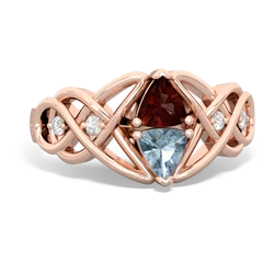 Garnet Keepsake Celtic Knot 14K Rose Gold ring R5300