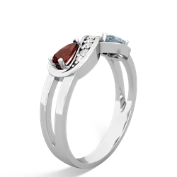 Garnet Diamond Infinity 14K White Gold ring R5390