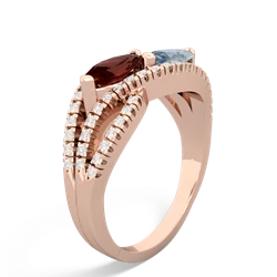 Garnet Diamond Rivers 14K Rose Gold ring R3070